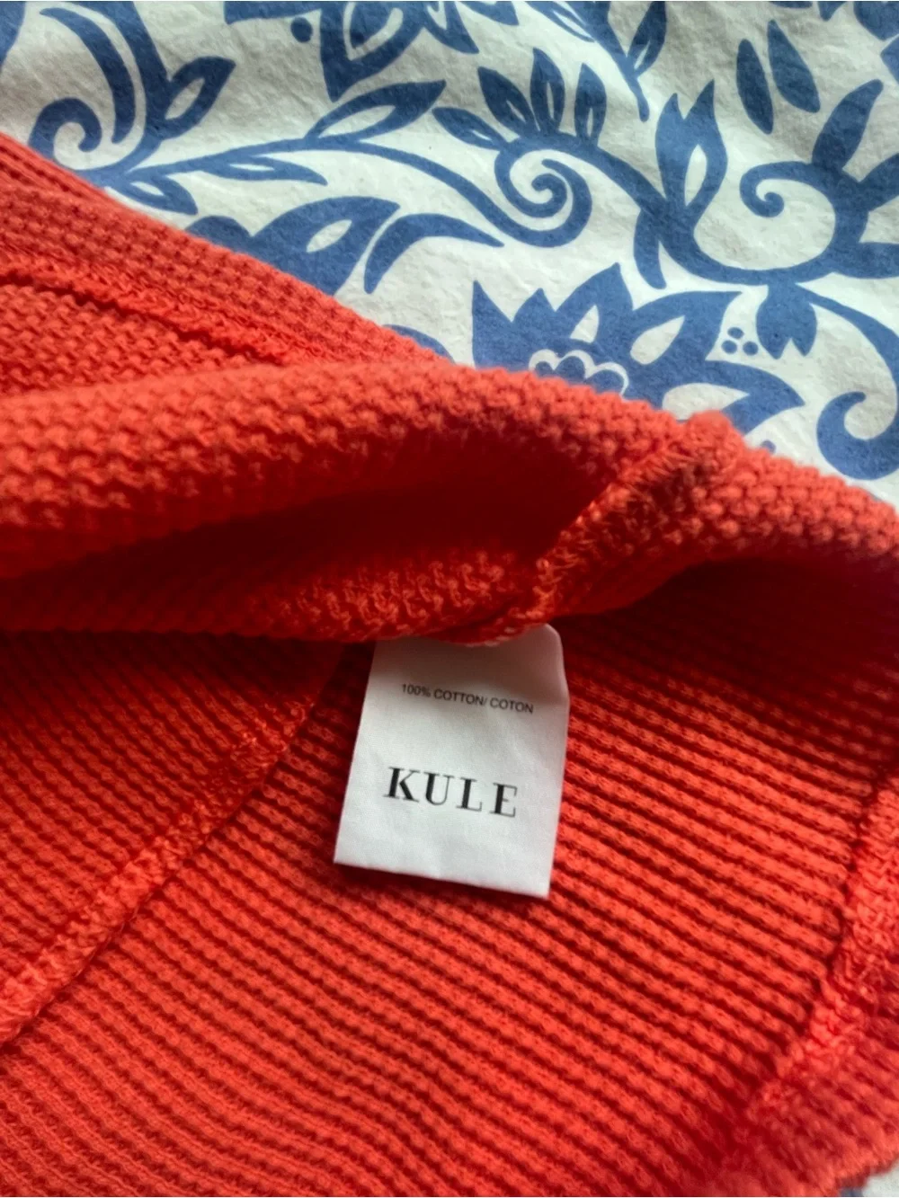 KUL Women's Orange Waffle Knit Knit Shorts - XS